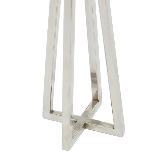 Best Sale 🥰 Studio 350 White Stainless Steel Glam Candle Holder (Set Of 2) - 4 X 4 X 13 ⌛ - Image 5