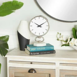 Budget 🔥 Studio 350 Silver Stainless Steel Modern Clock 🧨