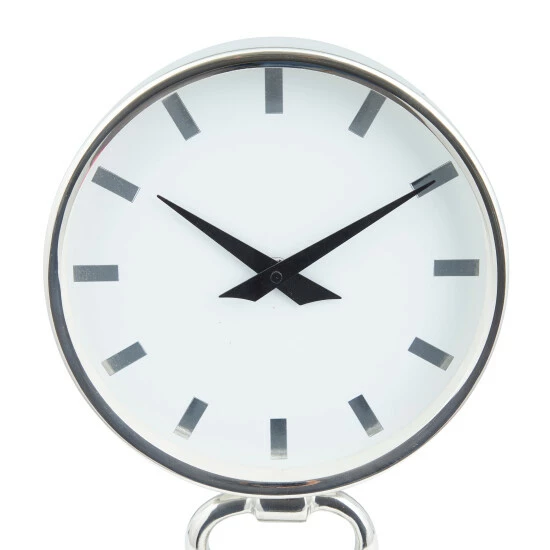Budget ๐ฅ Studio 350 Silver Stainless Steel Modern Clock ๐งจ - Image 5