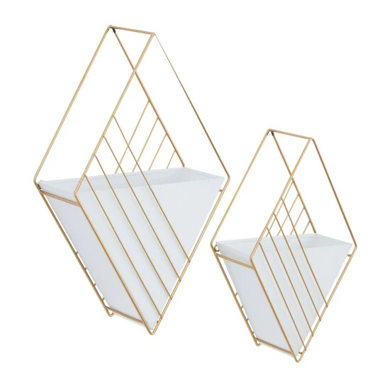 Best Pirce ๐ Studio 350 White Metal Contemporary Planter (Set Of 2) - S/2 17", 14"H ๐ - Image 3
