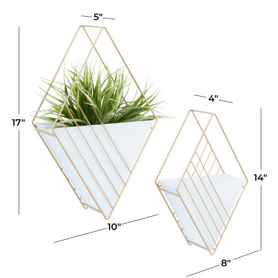 Best Pirce ๐ Studio 350 White Metal Contemporary Planter (Set Of 2) - S/2 17", 14"H ๐ - Image 6