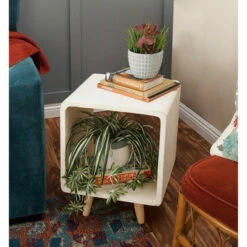 Cheap ⭐ Studio 350 Fiber Clay Industrial Outdoor Accent Table Black 🔥