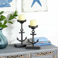 Coupon 🧨 Studio 350 Black Iron Coastal Candle Holder (Set Of 2) - 4 X 6 X 11 👍