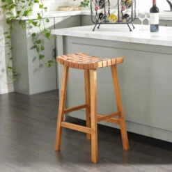 Best Sale 🔥 Studio 350 Brown Birch Rustic Stool 30 X 18 X 11 - 18 X 11 X 30 ⭐