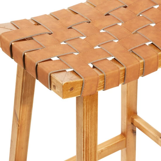 Best Sale 🔥 Studio 350 Brown Birch Rustic Stool 30 X 18 X 11 - 18 X 11 X 30 ⭐ - Image 6