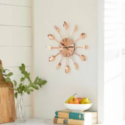 Flash Sale 🛒 Studio 350 Copper Iron Eclectic Wall Clock Kitchen - 15 X 1 X 15 Round 👍