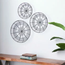 Wholesale 🤩 Studio 350 Black Iron Eclectic Wall Decor (Set Of 3) - 21 X 21 X 3 ❤️