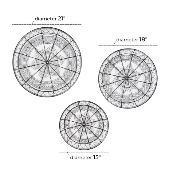 Wholesale 🤩 Studio 350 Black Iron Eclectic Wall Decor (Set Of 3) - 21 X 21 X 3 ❤️ - Image 5