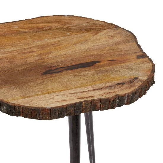 Top 10 😀 Studio 350 Brown Wood Rustic Accent Table 25 X 21 X 21 - 21 X 21 X 25Round 🌟 - Image 4