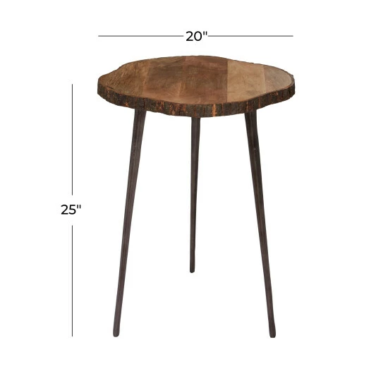 Top 10 😀 Studio 350 Brown Wood Rustic Accent Table 25 X 21 X 21 - 21 X 21 X 25Round 🌟 - Image 5