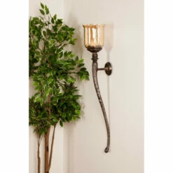 Budget 🥰 Studio 350 Brown Aluminum Traditional Candle Holder (Set Of 2) - 6 X 6 X 35 👍