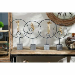 Promo 🎉 Studio 350 Gold Polystone Modern Sculpture People (Set Of 4) - S/4 21,21,20,17"H ⭐
