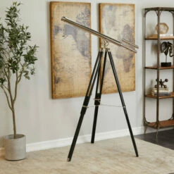 Hot Sale 🛒 Studio 350 Vintage Telescope Decor Silver 😍