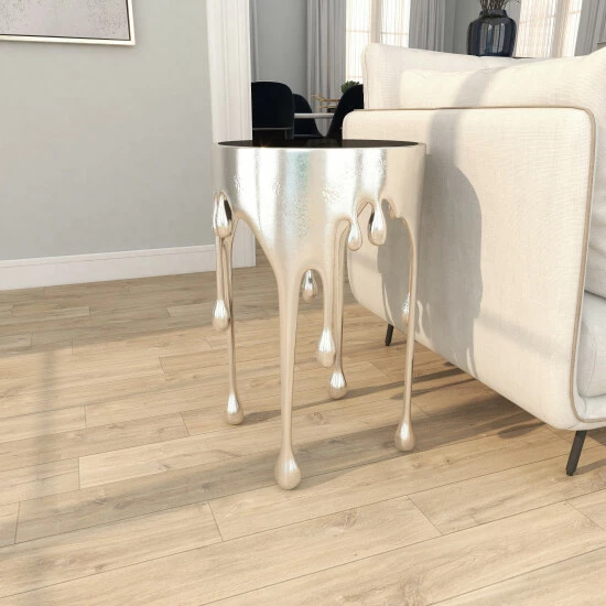 Buy 🎉 Studio 350 Aluminum Drip Accent Coffee Table With Melting Designed Legs And Shaded Glass Top Black - Coffee Table 🔥 - Image 7