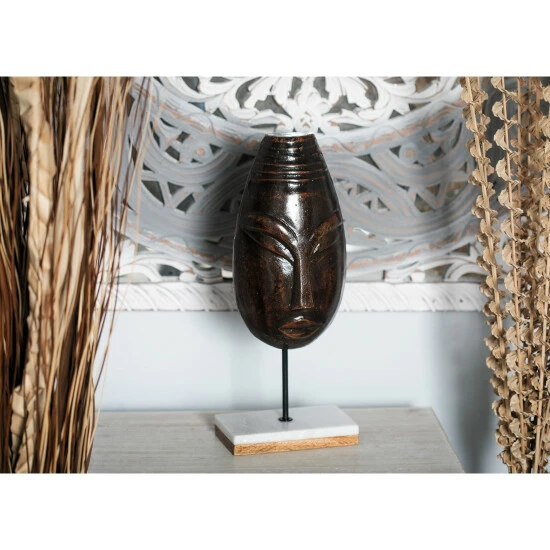 Best Sale 😍 Studio 350 Dark Brown Paper Mache Eclectic Sculpture, 17 X 7 X 4 🎁 - Image 6