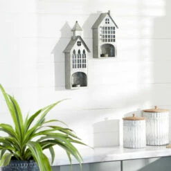 Deals 🌟 Studio 350 Grey Iron Farmhouse Candle Holder (Set Of 2) - 3 X 6 X 17 🥰