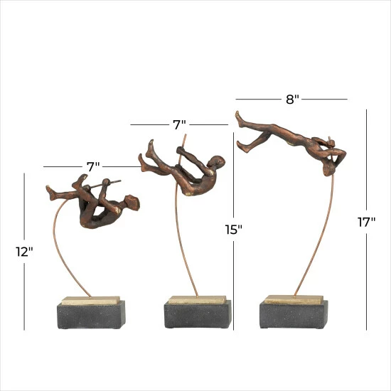 Hot Sale ๐ Studio 350 Bronze Polystone Contemporary Sculptures (Set Of 3) - S/3 17", 15", 12"H ๐งจ - Image 7