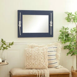 Cheap ⭐ Studio 350 Blue Wood Contemporary Wall Mirror 31 X 23 X 2 - 23 X 2 X 31 😍