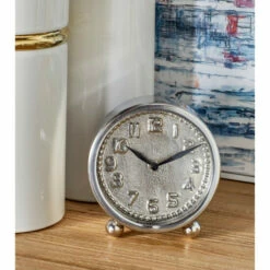 Deals 🤩 Studio 350 Silver Stainless Steel Glam Clock No Theme 6 X 5 X 2 - 5 X 2 X 6Round 👏
