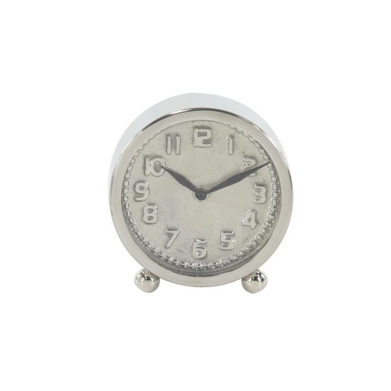 Deals 🤩 Studio 350 Silver Stainless Steel Glam Clock No Theme 6 X 5 X 2 - 5 X 2 X 6Round 👏 - Image 2