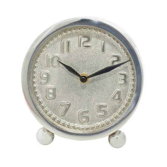 Deals 🤩 Studio 350 Silver Stainless Steel Glam Clock No Theme 6 X 5 X 2 - 5 X 2 X 6Round 👏 - Image 6