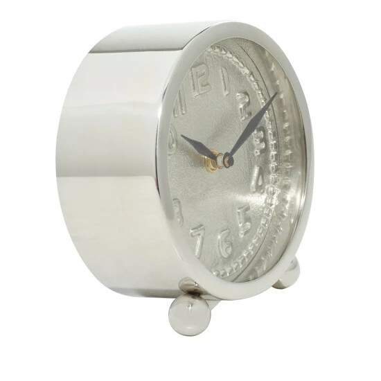 Deals 🤩 Studio 350 Silver Stainless Steel Glam Clock No Theme 6 X 5 X 2 - 5 X 2 X 6Round 👏 - Image 8