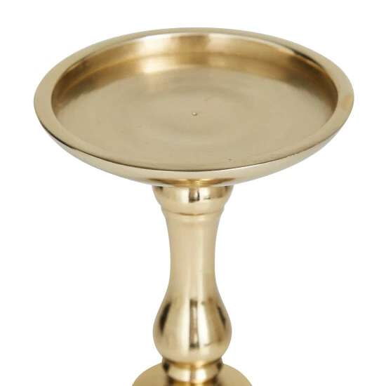 Flash Sale 🎉 Studio 350 Gold Or Silver Aluminum Traditional Candle Holder (Set Of 3) - S/3 8", 6", 5"H 👍 - Image 5