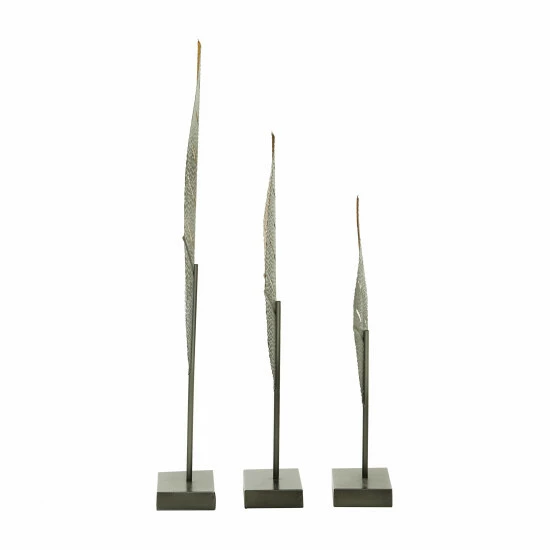 New 🎁 Studio 350 Gold Iron Contemporary Sculpture Nature (Set Of 3) - S/3 17", 19", 26"H ❤️ - Image 4