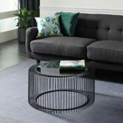Top 10 🤩 Studio 350 Black Metal Contemporary Coffee Table Black - Side 👍
