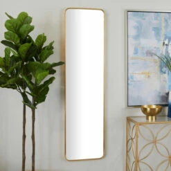 Best Sale 🌟 Studio 350 Gold Metal Glam Rectangle Wall Mirror - 16 X 2 X 59 ⭐