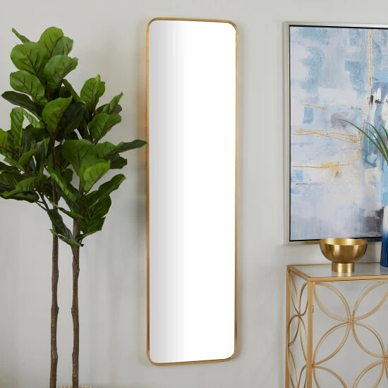 Best Sale 🌟 Studio 350 Gold Metal Glam Rectangle Wall Mirror - 16 X 2 X 59 ⭐