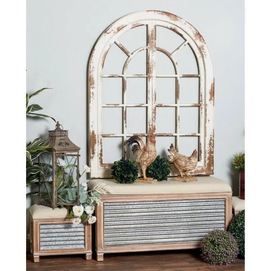 Brand new 😉 Studio 350 Brown Wood Farmhouse Storage Bench 20 X 38 X 16 - 38 X 16 X 20 ✔️