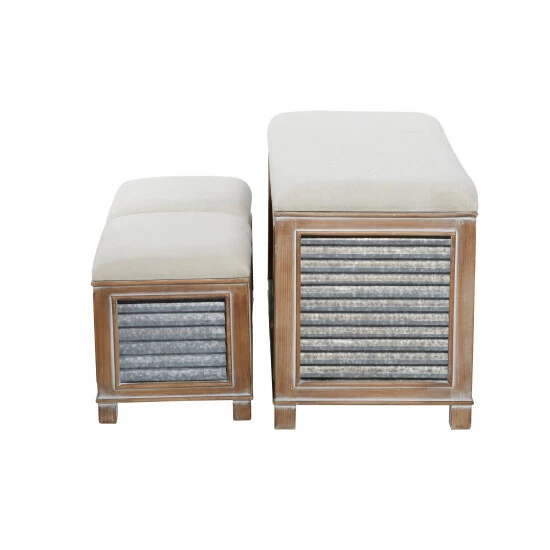 Brand new 😉 Studio 350 Brown Wood Farmhouse Storage Bench 20 X 38 X 16 - 38 X 16 X 20 ✔️ - Image 3