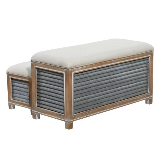 Brand new 😉 Studio 350 Brown Wood Farmhouse Storage Bench 20 X 38 X 16 - 38 X 16 X 20 ✔️ - Image 5