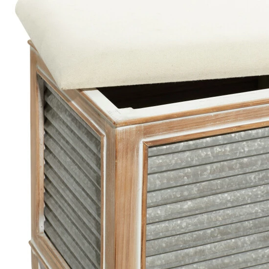 Brand new 😉 Studio 350 Brown Wood Farmhouse Storage Bench 20 X 38 X 16 - 38 X 16 X 20 ✔️ - Image 7