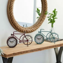 Hot Sale 😉 Studio 350 Red Iron Country Cottage Clock (Set Of 2) - 15 X 2 X 9 ✨