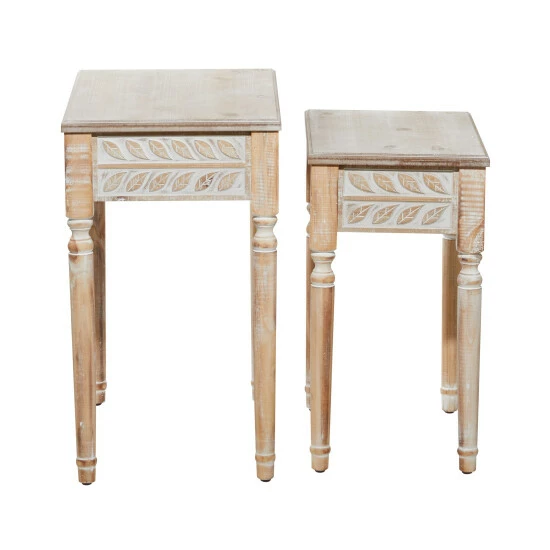 Cheap 🤩 Studio 350 Brown MDF Farmhouse Accent Table (Set Of 2) - 22 X 14 X 25 🎉 - Image 3