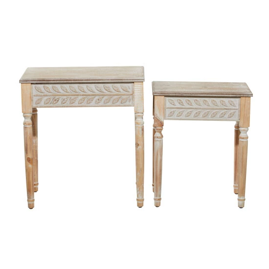 Cheap 🤩 Studio 350 Brown MDF Farmhouse Accent Table (Set Of 2) - 22 X 14 X 25 🎉 - Image 6