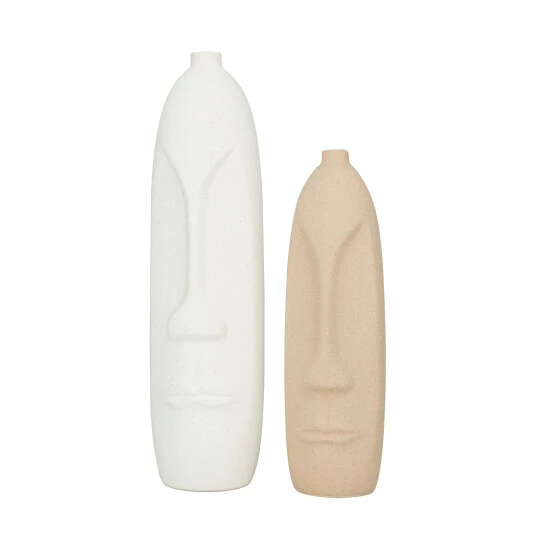 Flash Sale 👏 Studio 350 Beige Stoneware Contemporary Vase (Set Of 2) 🌟 - Image 2