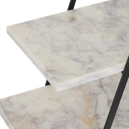 Coupon ✨ Studio 350 White Marble Contemporary Tiered Server 23 X 20 X 9 - 20 X 9 X 23 🥰 - Image 5