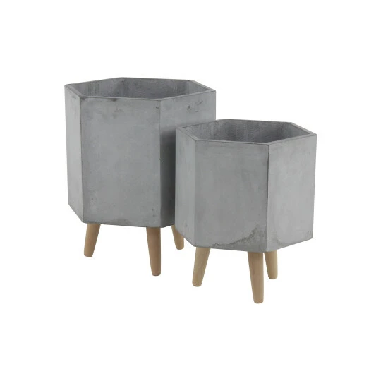 Top 10 💯 Studio 350 White Grey Or Dark Grey Ceramic Boho Modern Planter Pot (Set Of 2) - S/2 15", 17"H ✔️ - Image 3