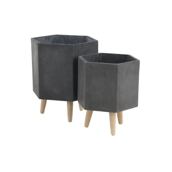 Top 10 💯 Studio 350 White Grey Or Dark Grey Ceramic Boho Modern Planter Pot (Set Of 2) - S/2 15", 17"H ✔️ - Image 8
