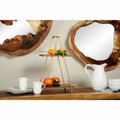 Cheap ๐ฅฐ Studio 350 Brown Wood Contemporary Tiered Server 22 X 14 X 9 - 14 X 9 X 22 โ๏ธ