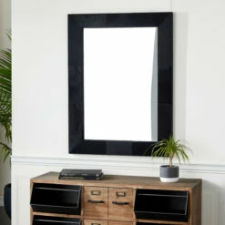 Cheapest ⭐ Studio 350 Rectangular Black Hair On Hide Wall Mirror, 31" X 42" - 31 X 2 X 40 😀
