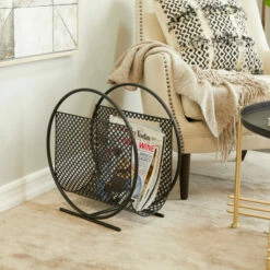 Best reviews of ❤️ Studio 350 Black Metal Modern Magazine Holder - 20 X 10 X 20 😀
