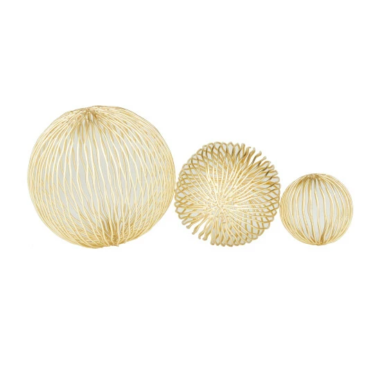 Buy ๐ Studio 350 Metal Glam Sculpture (Set Of 3) - S/3 8", 6", 4"H Gold ๐ฅฐ - Image 6
