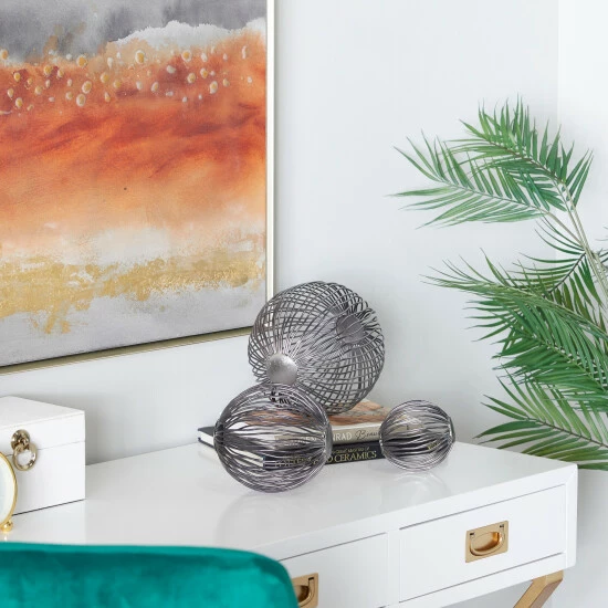 Buy ๐ Studio 350 Metal Glam Sculpture (Set Of 3) - S/3 8", 6", 4"H Gold ๐ฅฐ - Image 8