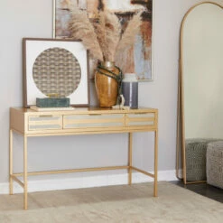 Hot Sale 🧨 Studio 350 Gold Or Black Wood Glam Desk ⭐