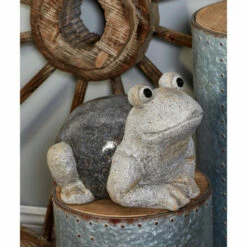 Best Sale 👏 Studio 350 Grey Polystone Country Garden Sculpture Frog 10 X 14 X 11 - 14 X 11 X 10 🛒