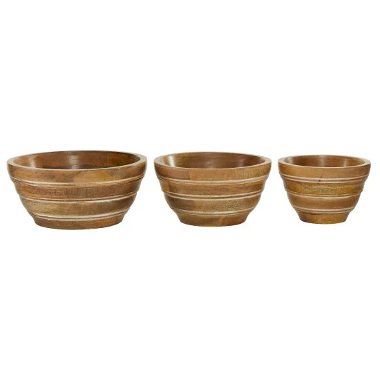 Top 10 ⌛ Studio 350 Brown Wood Mediterranean Serving Bowl (Set Of 3) - 12 X 12 X 5 ⭐